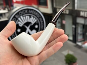 Egg Meerschaum Pipe with Handcut NYH Cumberland Ebonite Stem 10377
