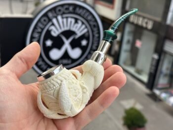 Top Silver Claw Silver Spigot Meerschaum Pipe 10554