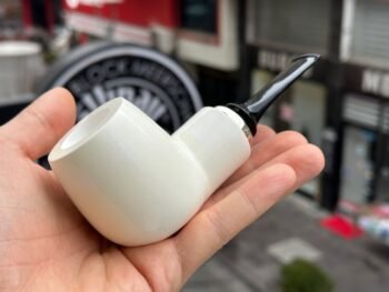 Reverse Calabash Silver Army Meerschaum Pipe 10553